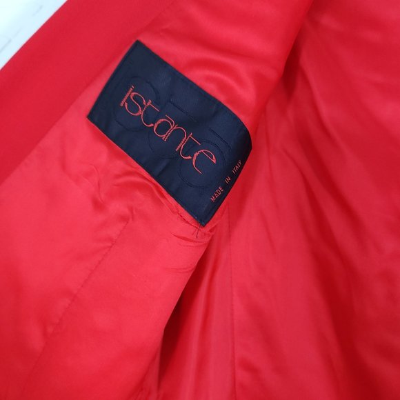 Vintage Istante Versace Bold Red Wool Skirt Suit Made in Italy Flawed 48/12 - Picture 8 of 16